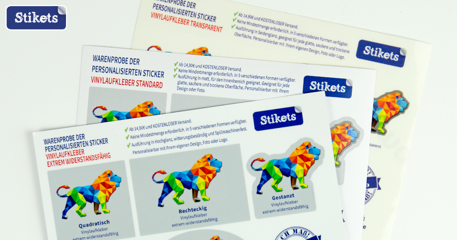 Zeigt Benutzerdefinierte Aufkleber Stikets